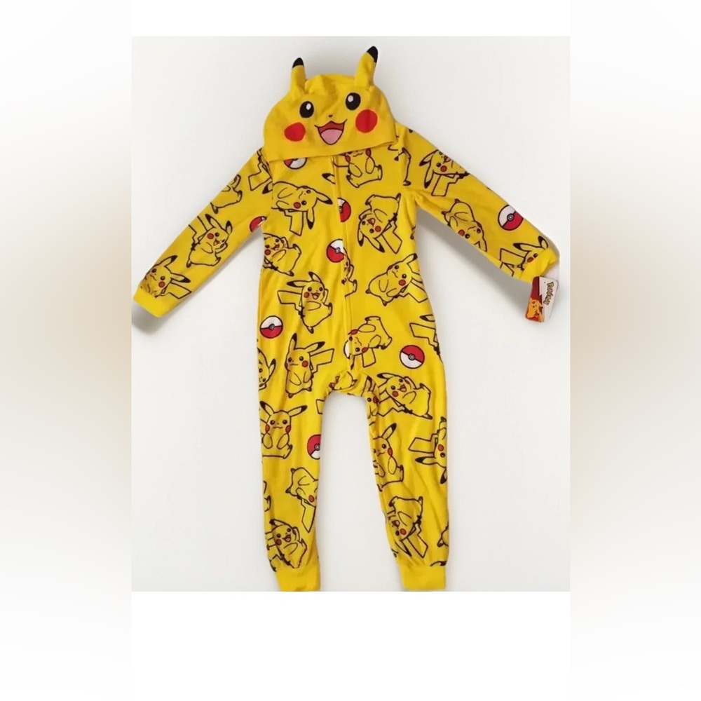 Pokémon pikachu NWT union suit hoodie pajamas long sleeve FULLZIP Sz XL